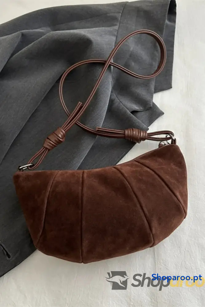 Suede Croissant Shape Shoulder Bag