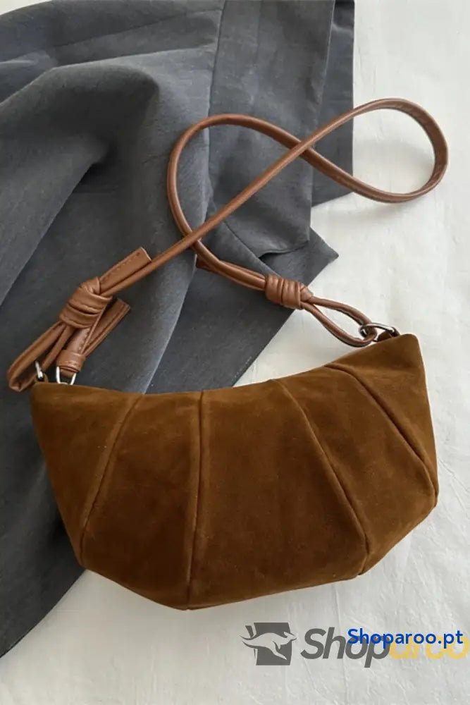 Suede Croissant Shape Shoulder Bag