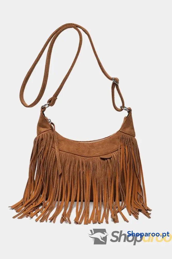 Suede Fringe Adjustable Strap Shoulder Bag