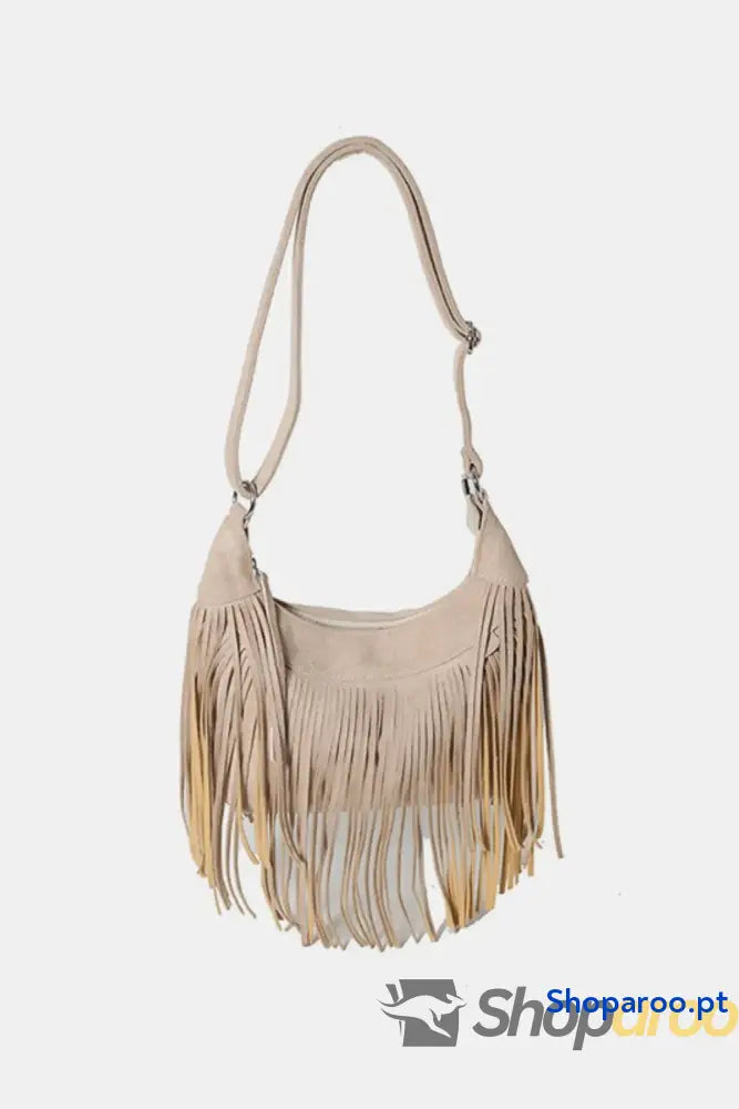Suede Fringe Adjustable Strap Shoulder Bag