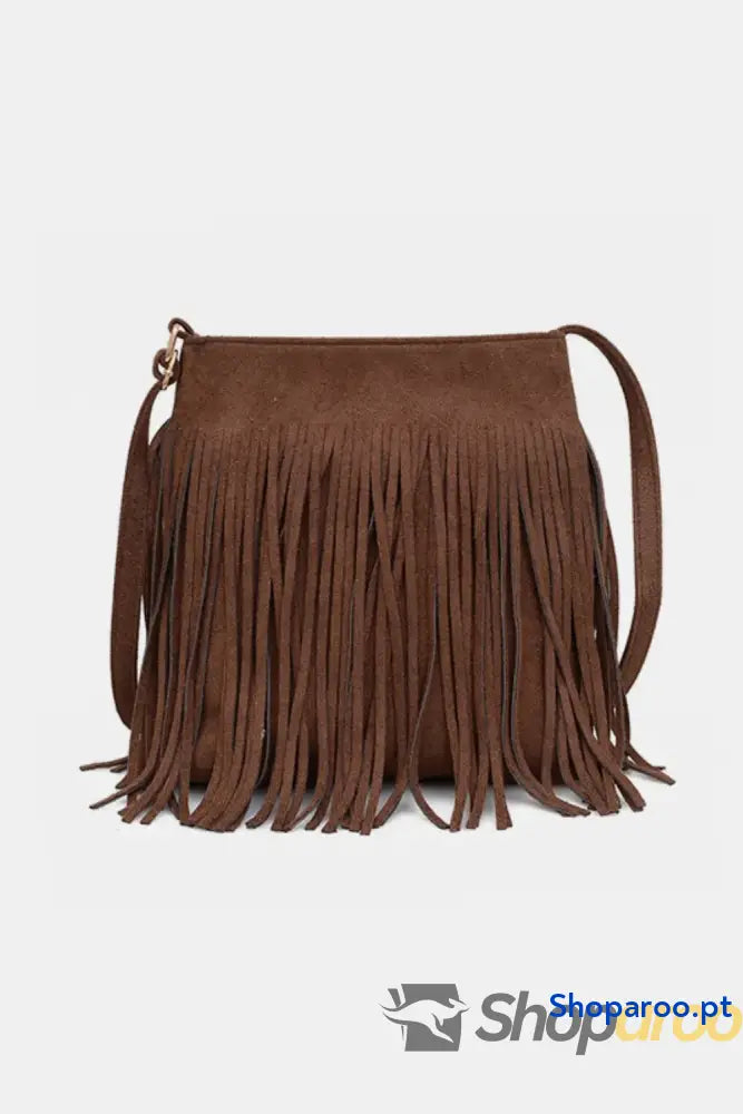 Suede Fringe Shoulder Bag