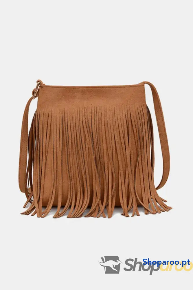 Suede Fringe Shoulder Bag