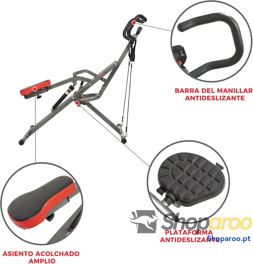 Sunny Health & Fitness Row N Ride Entrenador de Asistencia para Sentadillas Equipo Ejercicio Plegable en Casa con