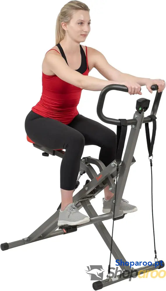Sunny Health & Fitness Row N Ride Entrenador de Asistencia para Sentadillas Equipo Ejercicio Plegable en Casa con