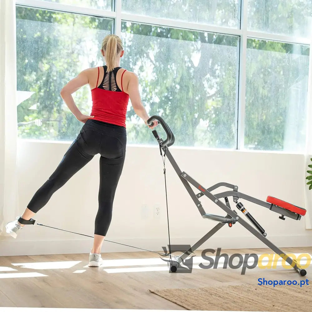 Sunny Health & Fitness Row N Ride Entrenador de Asistencia para Sentadillas Equipo Ejercicio Plegable en Casa con