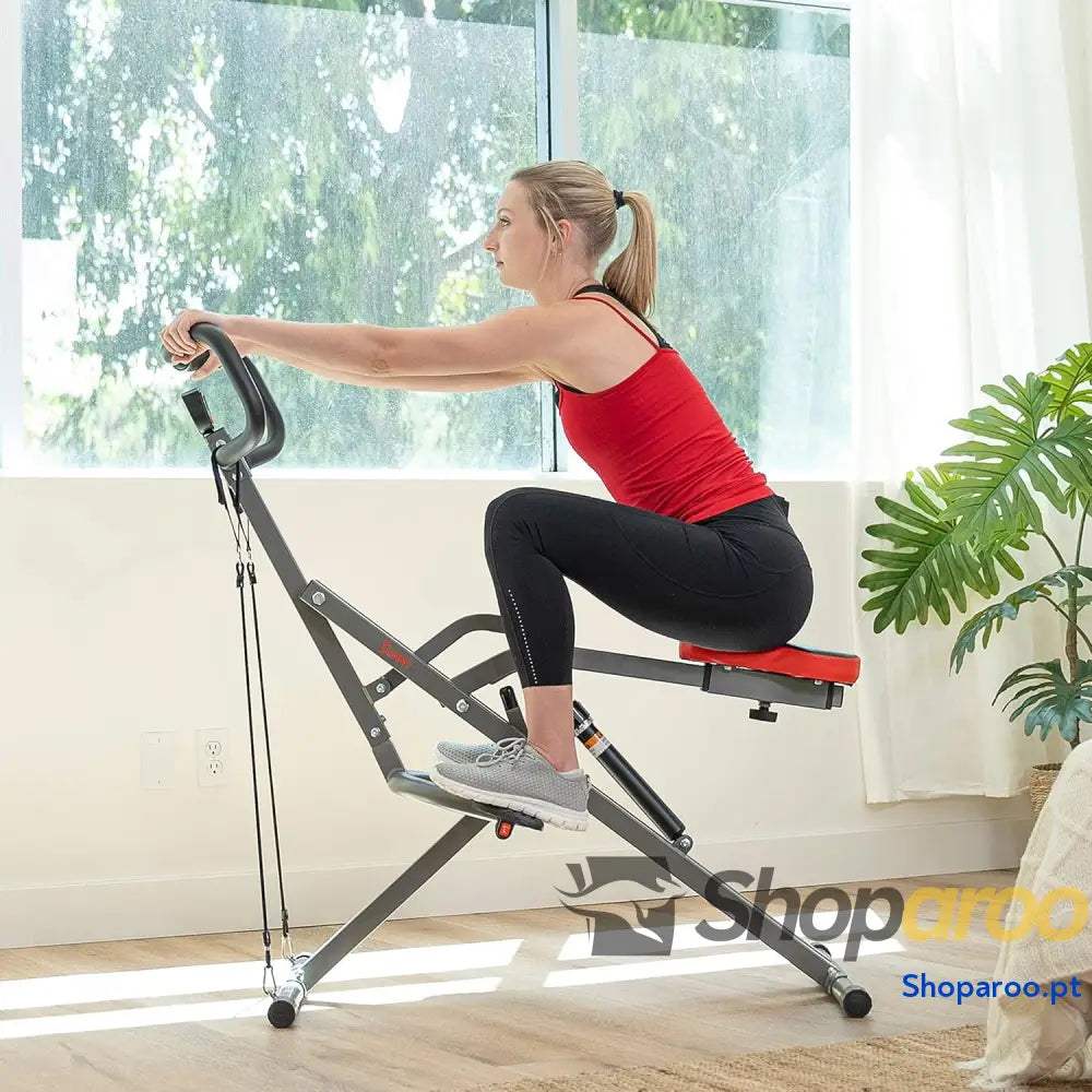Sunny Health & Fitness Row N Ride Entrenador de Asistencia para Sentadillas Equipo Ejercicio Plegable en Casa con