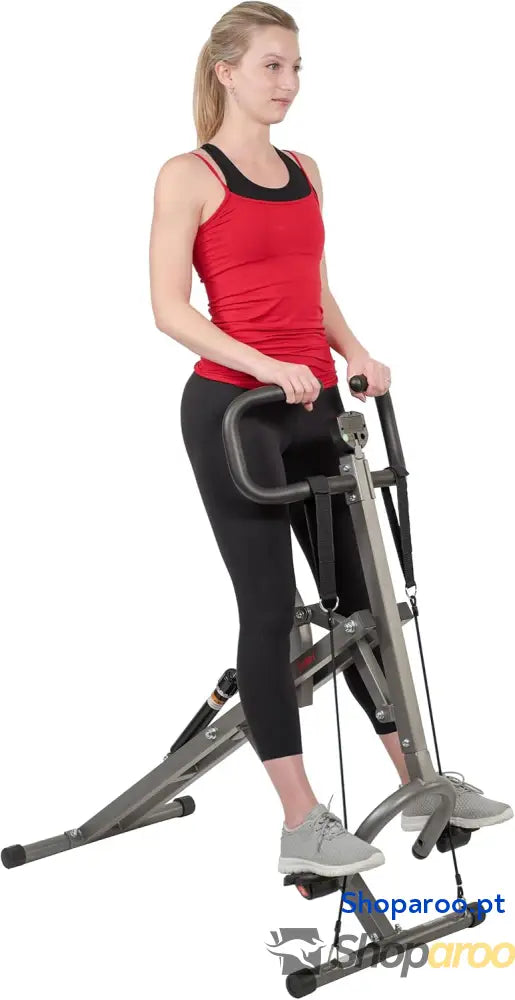 Sunny Health & Fitness Row N Ride Entrenador de Asistencia para Sentadillas Equipo Ejercicio Plegable en Casa con