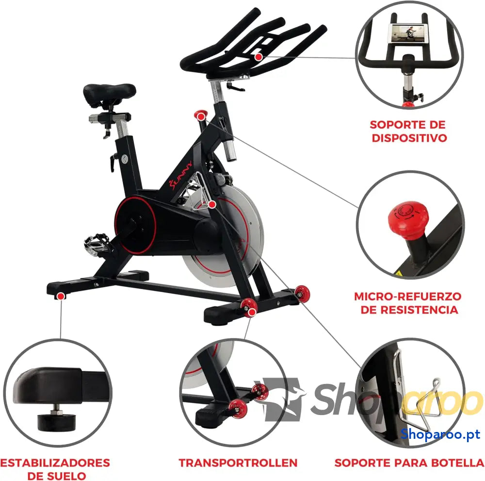 Sunny Health & Fitness Unissexo bicicleta estática para adultos SF B1805 preto tamanho único