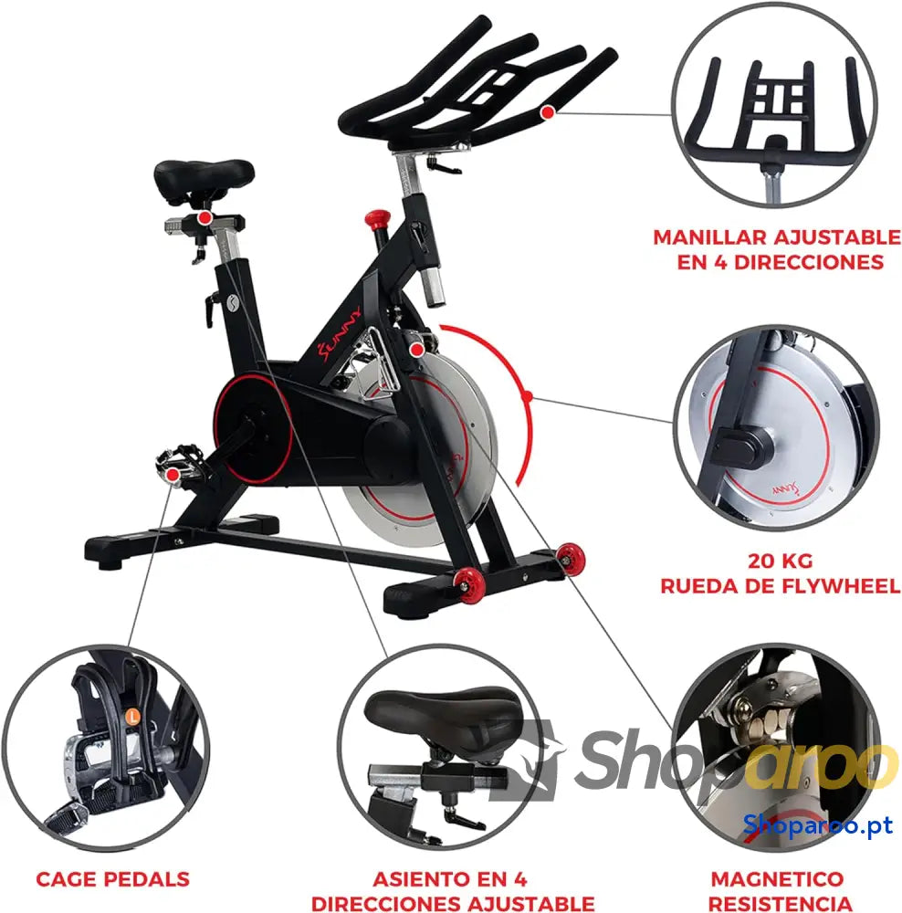 Sunny Health & Fitness Unissexo bicicleta estática para adultos SF B1805 preto tamanho único
