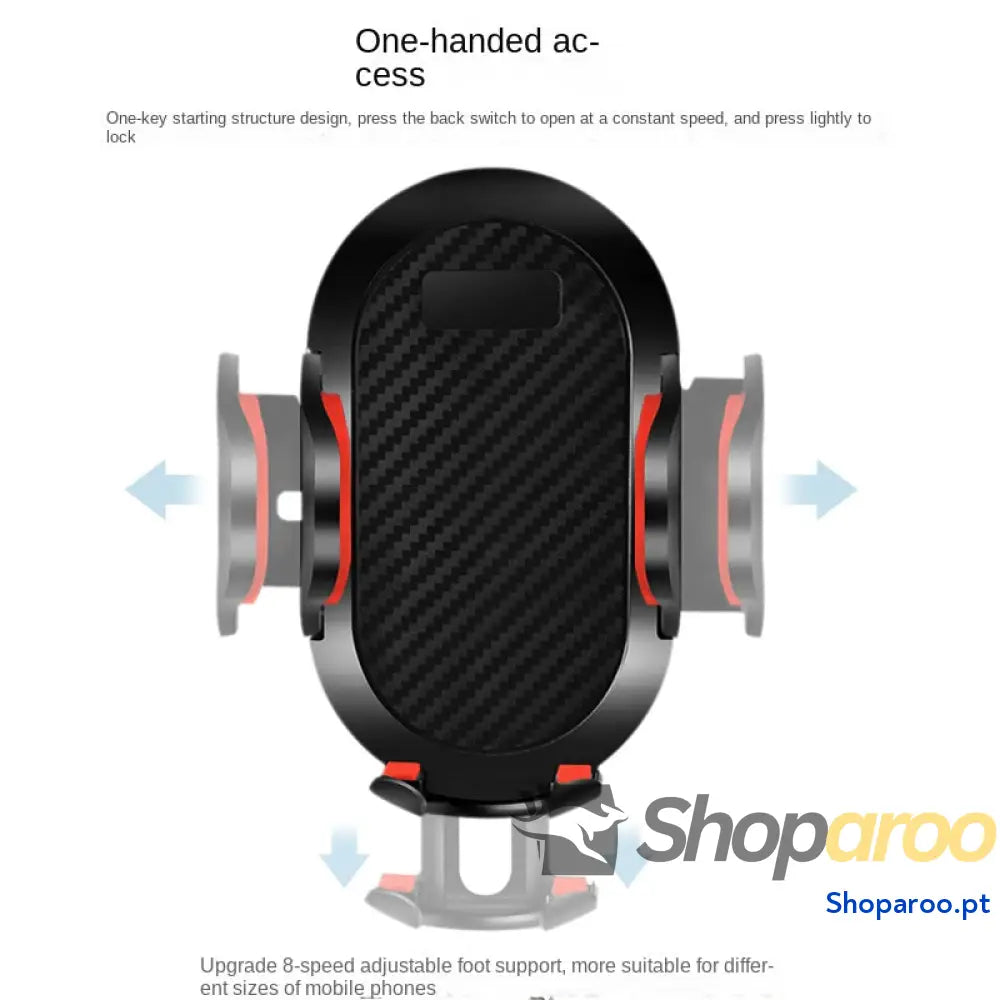 Suporte de telefone para automóvel com fecho automático haste longa