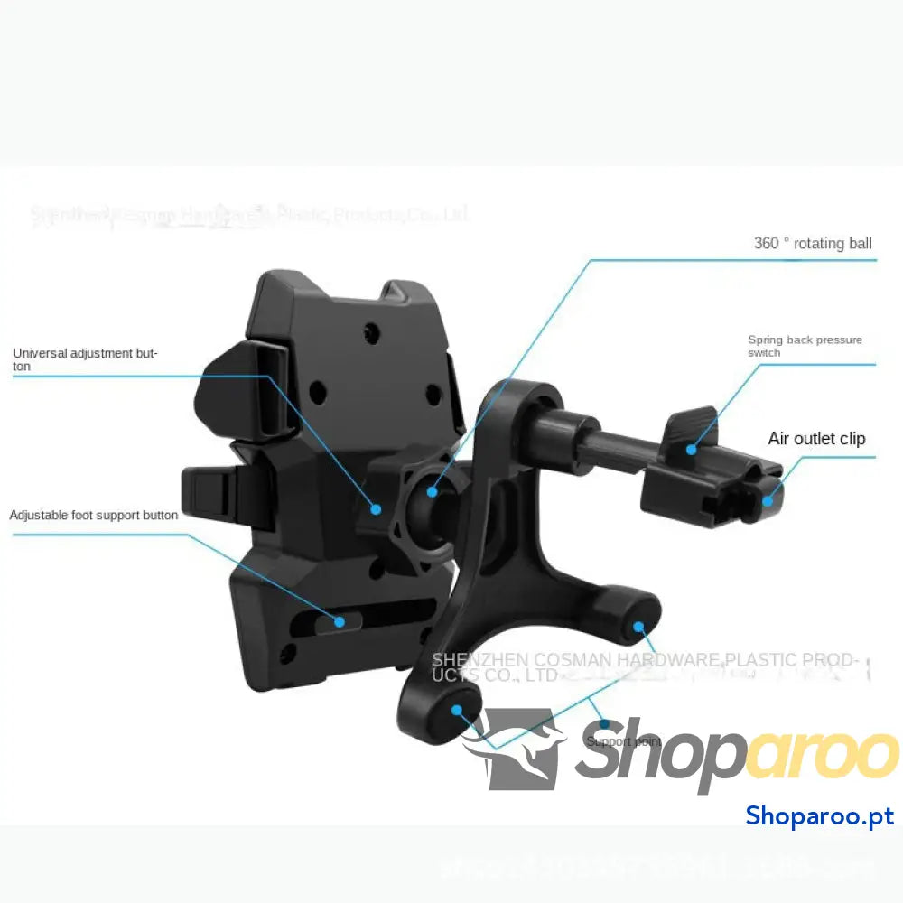 Suporte de telefone para automóvel com fecho automático haste longa