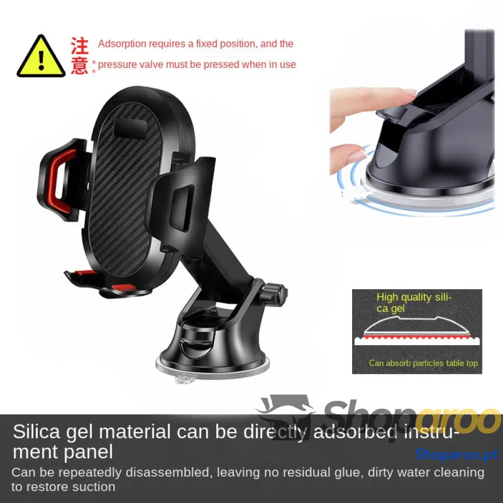 Suporte de telefone para automóvel com fecho automático haste longa