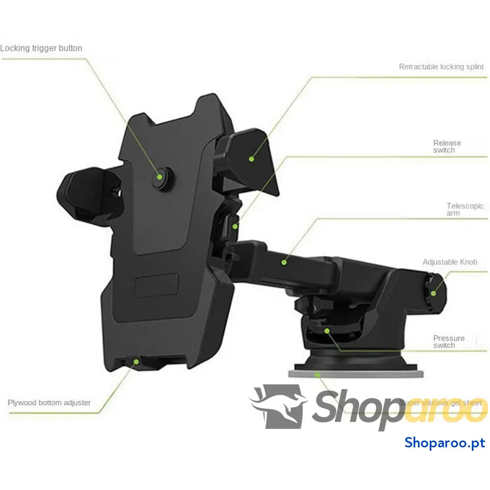 Suporte de telefone para automóvel com fecho automático haste longa