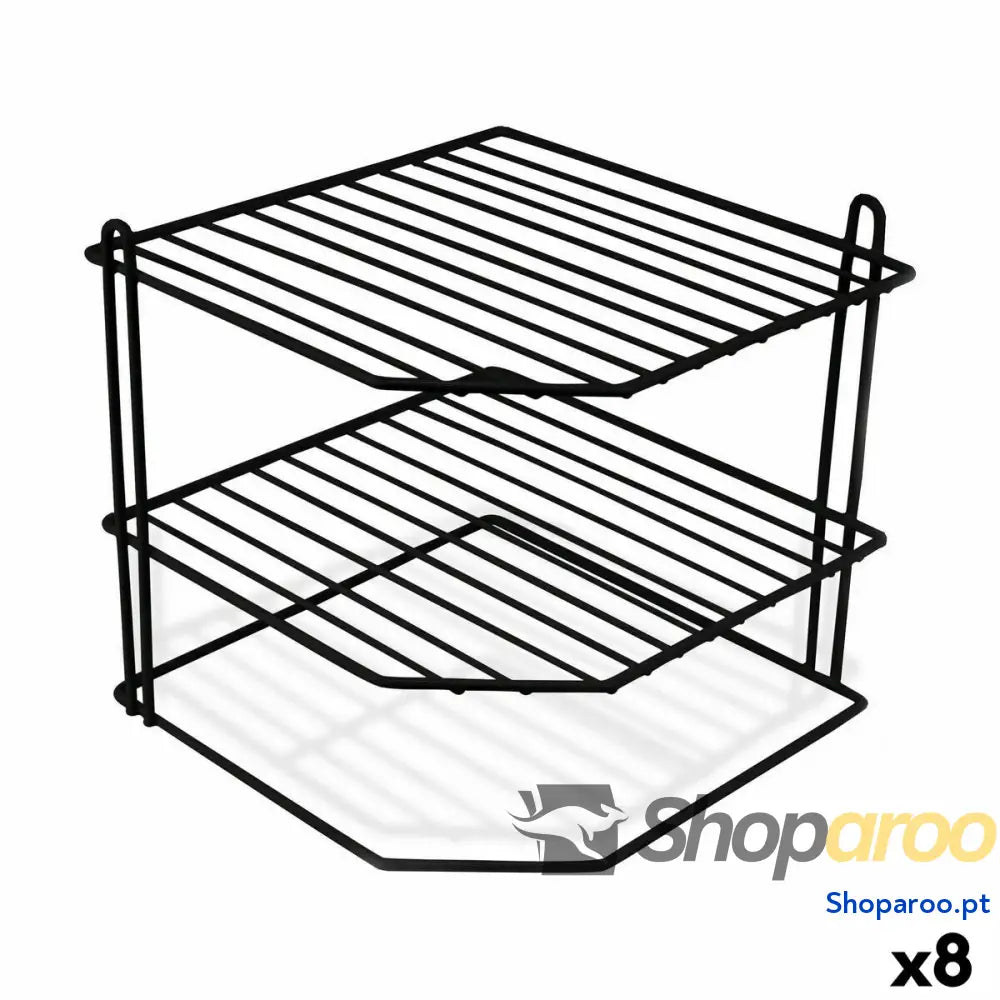 Suporte para Pratos Confortime Preto 22 x 22 x 22 cm 22 x 22 x 25 cm Estante de canto (8 Unidades)