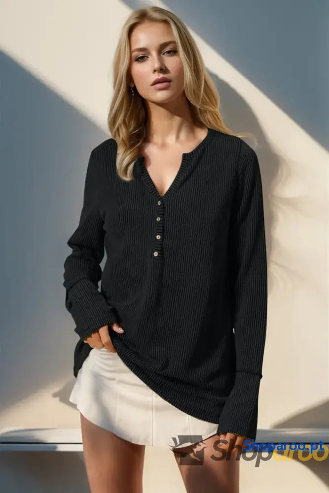 T-shirt de manga comprida com orifício para o polegar tamanho grande Double Take