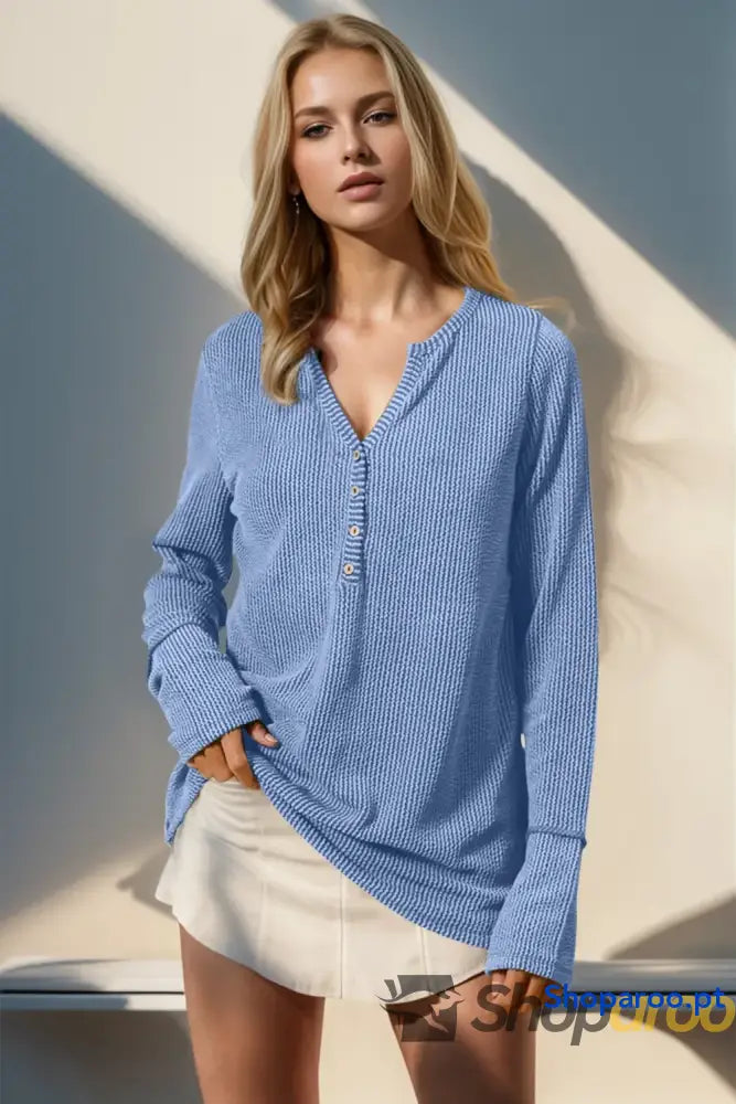 T-shirt de manga comprida com orifício para o polegar tamanho grande Double Take