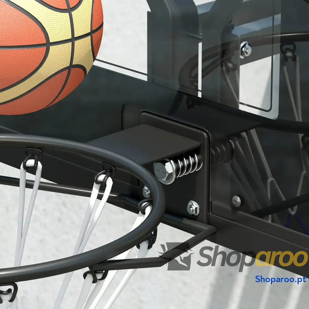 Tabela de Basquetebol Parede para Interior e Exterior com Painel Inquebrável 110x75 cm Rede Resistente a Rasgos Preto