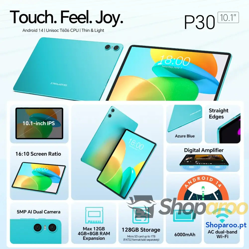 Tablet Teclast P30 Octa Core UNISOC T606 10,1 Polegadas 12GB RAM