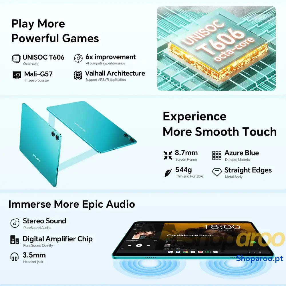 Tablet Teclast P30 Octa Core UNISOC T606 10,1 Polegadas 12GB RAM