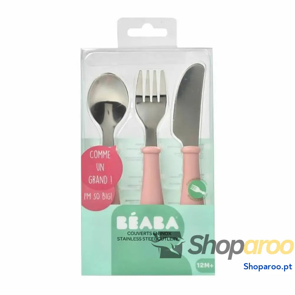 Talheres Béaba Cor de Rosa Aço inoxidável 3 Peças