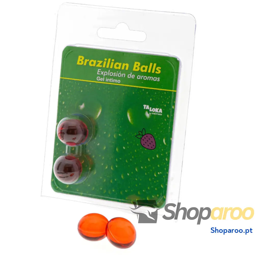 TALOKA - 2 BOLAS BRASILEIRAS GEL ÍNTIMO DE MORANGO
