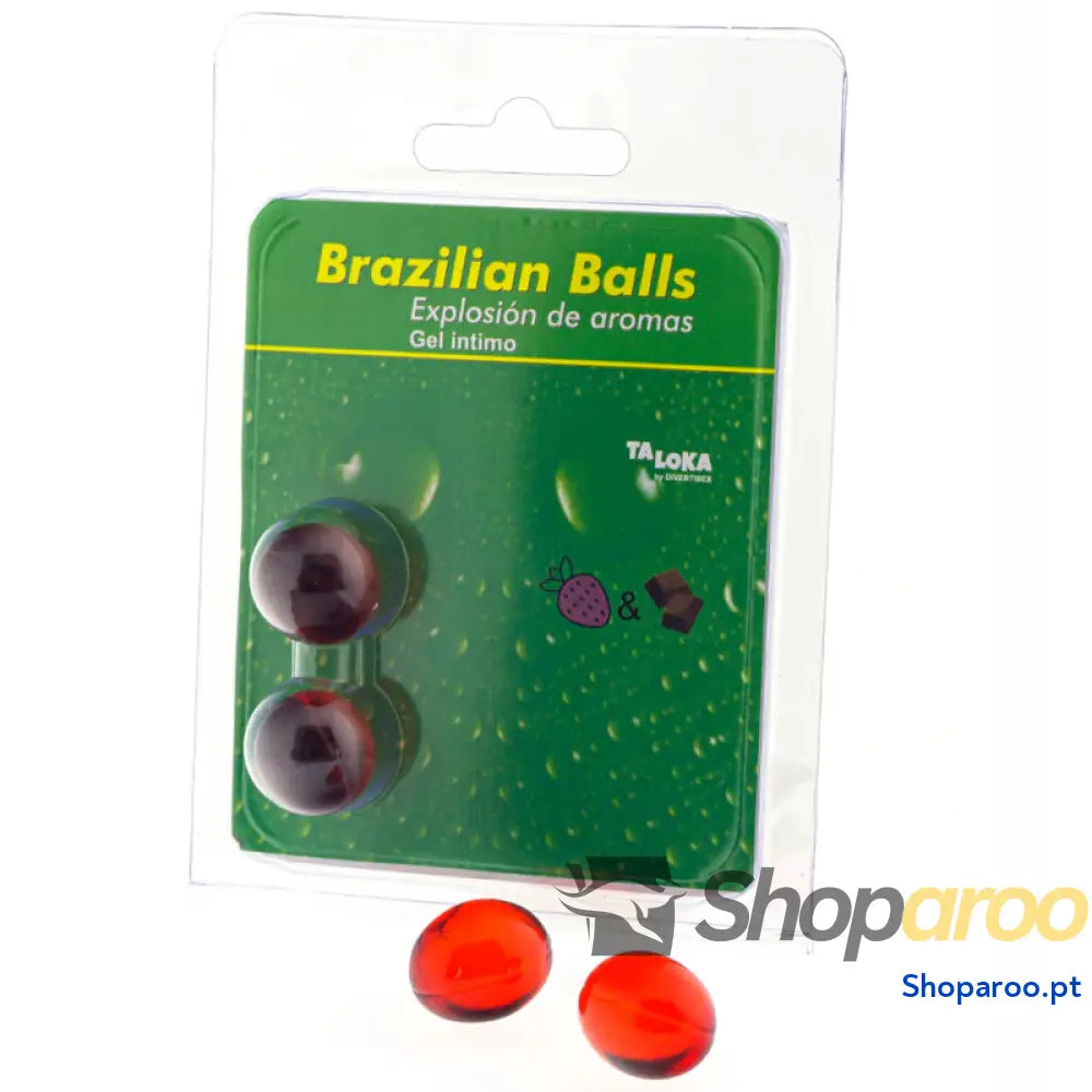 TALOKA - 2 BOLAS BRASILEIRAS GEL ÍNTIMO DE MORANGO E CHOCOLATE