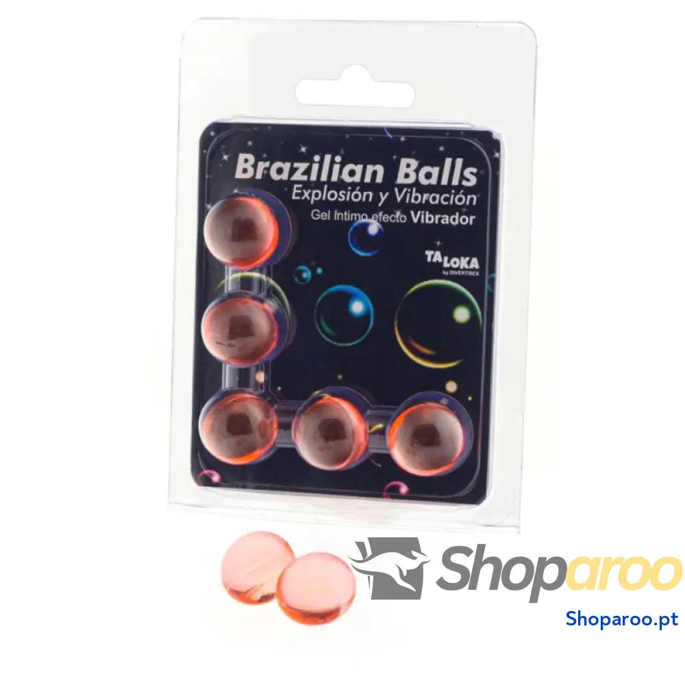 TALOKA - 5 BOLAS BRASILEIRAS EFEITO VIBRATÓRIO GEL EMOCIONANTE