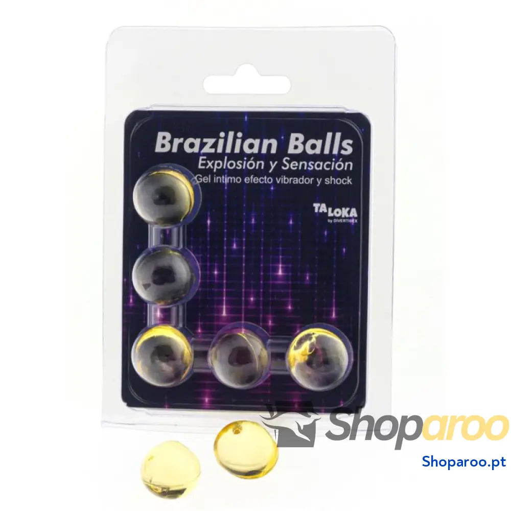 TALOKA - 5 BOLAS BRASILEIRAS GEL EMOCIONANTE VIBRANTE E EFEITO DE CHOQUE