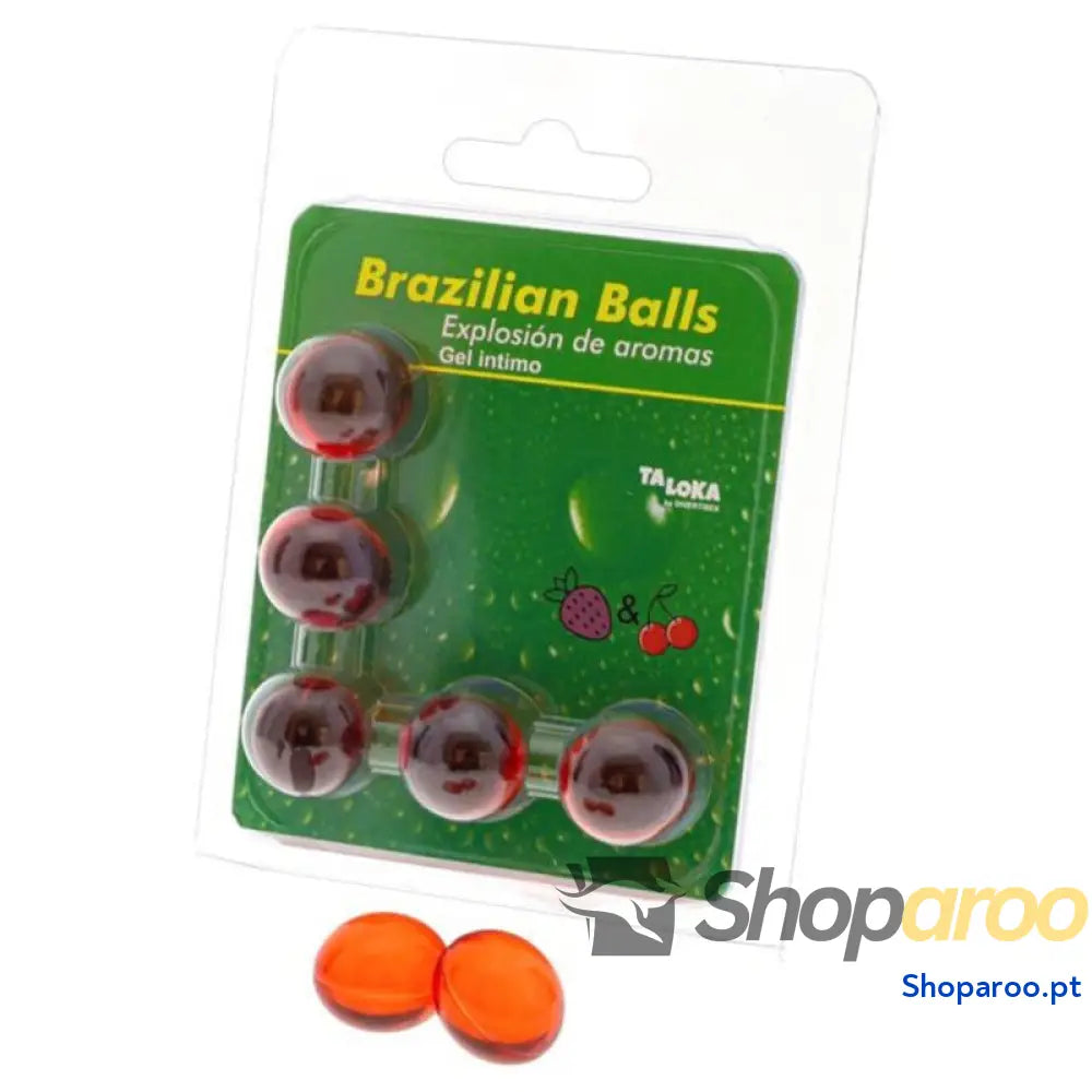 TALOKA - 5 BOLAS BRASILEIRAS MORANGO E CEREJA GEL ÍNTIMO
