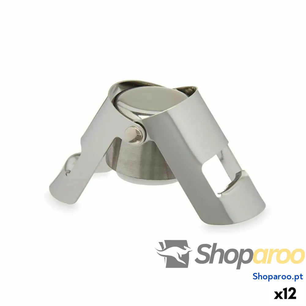 Tampa para champanhe Kinvara KT970 Prateado Prata Silicone Aço inoxidável Plástico 6 x 5,5 x 3,5 cm Hermético (12 Unidades)