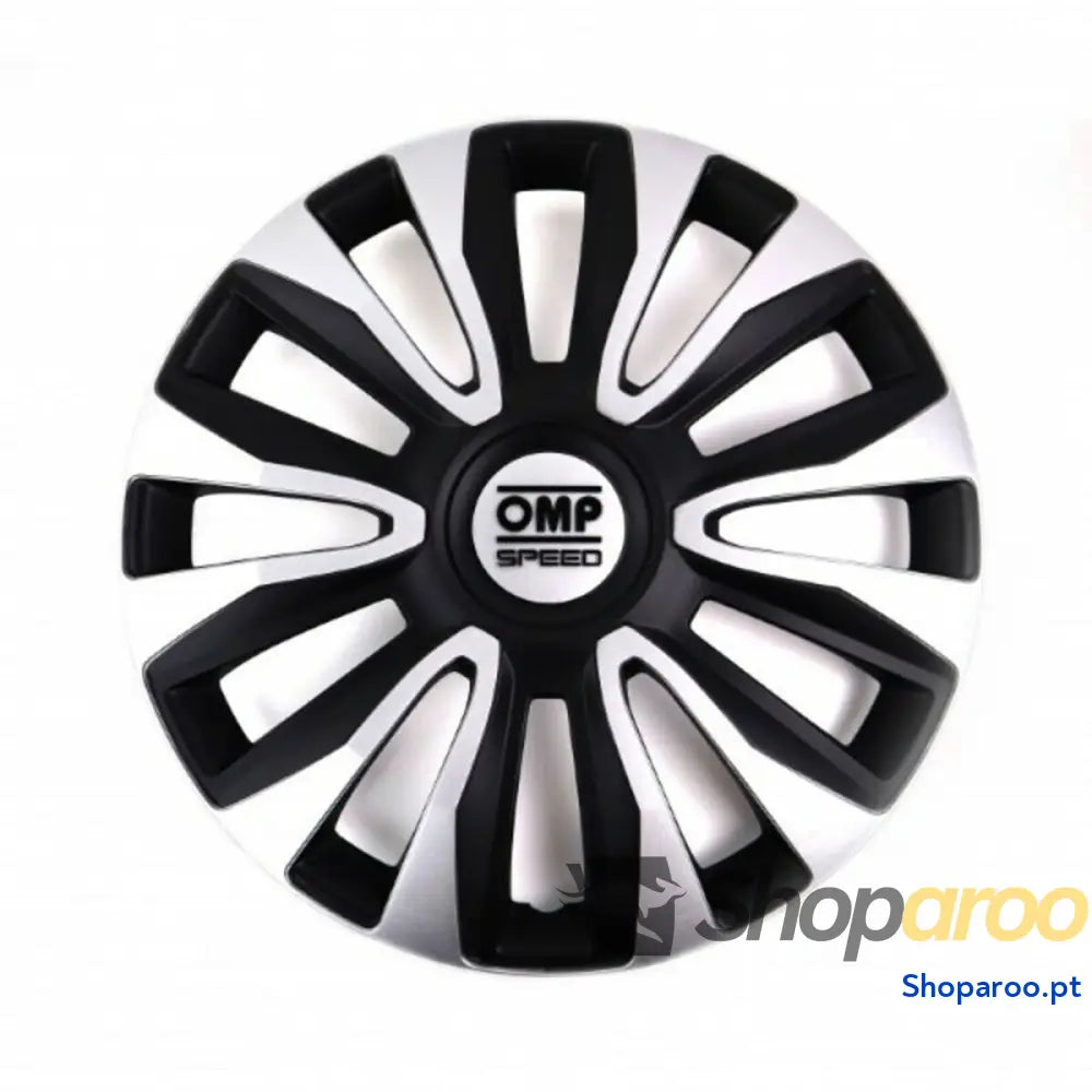 Tapacubos OMP Magnum Speed Preto Prateado 14" (4 uds)
