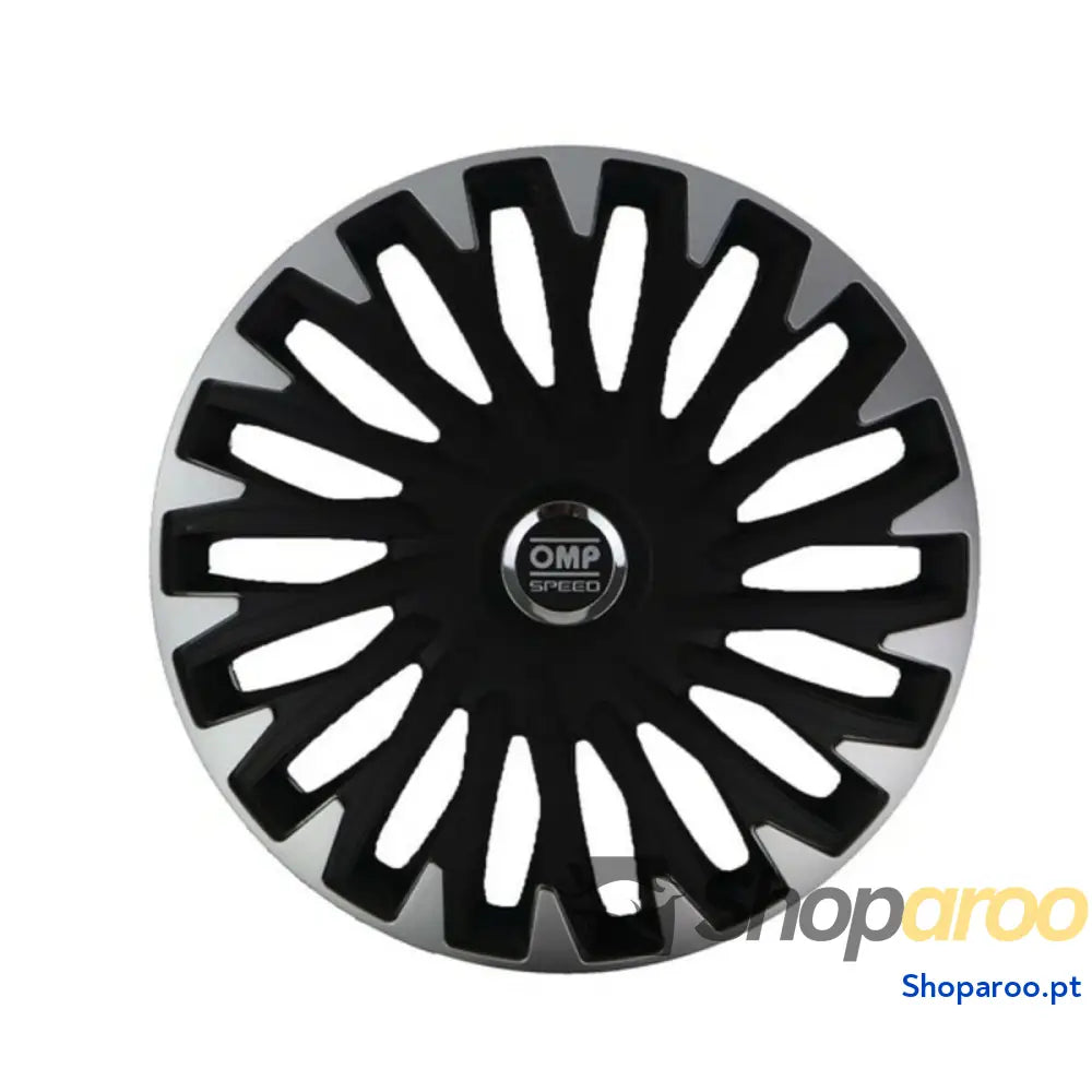 Tapacubos OMP Stinger Speed Preto Prateado 14" (4 uds)