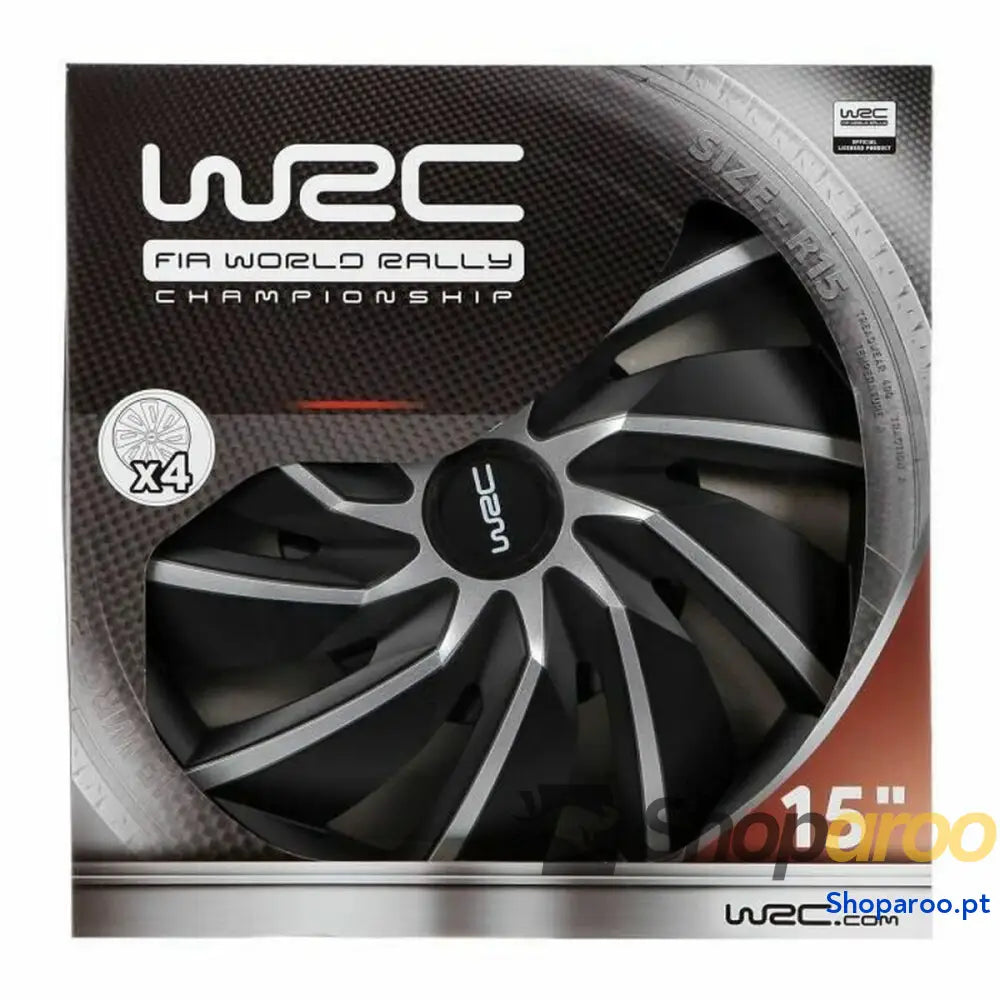 Tapacubos WRC 7598 Cinzento Preto/Cinzento 15" 4 Peças