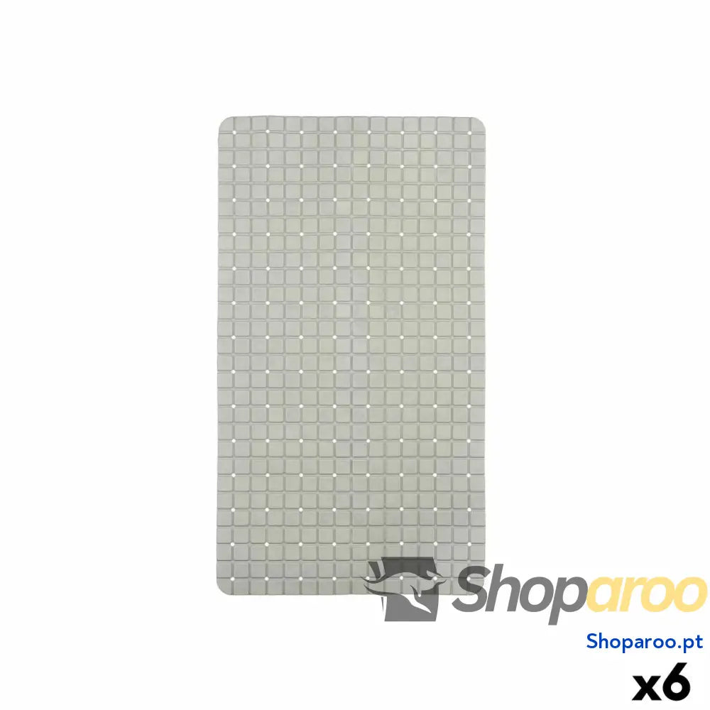 Tapete Antiderrapante para Duche Berilo BM509 311 Cinzento PVC 67,7 x 38,5 0,7 cm Quadros (6 Unidades)