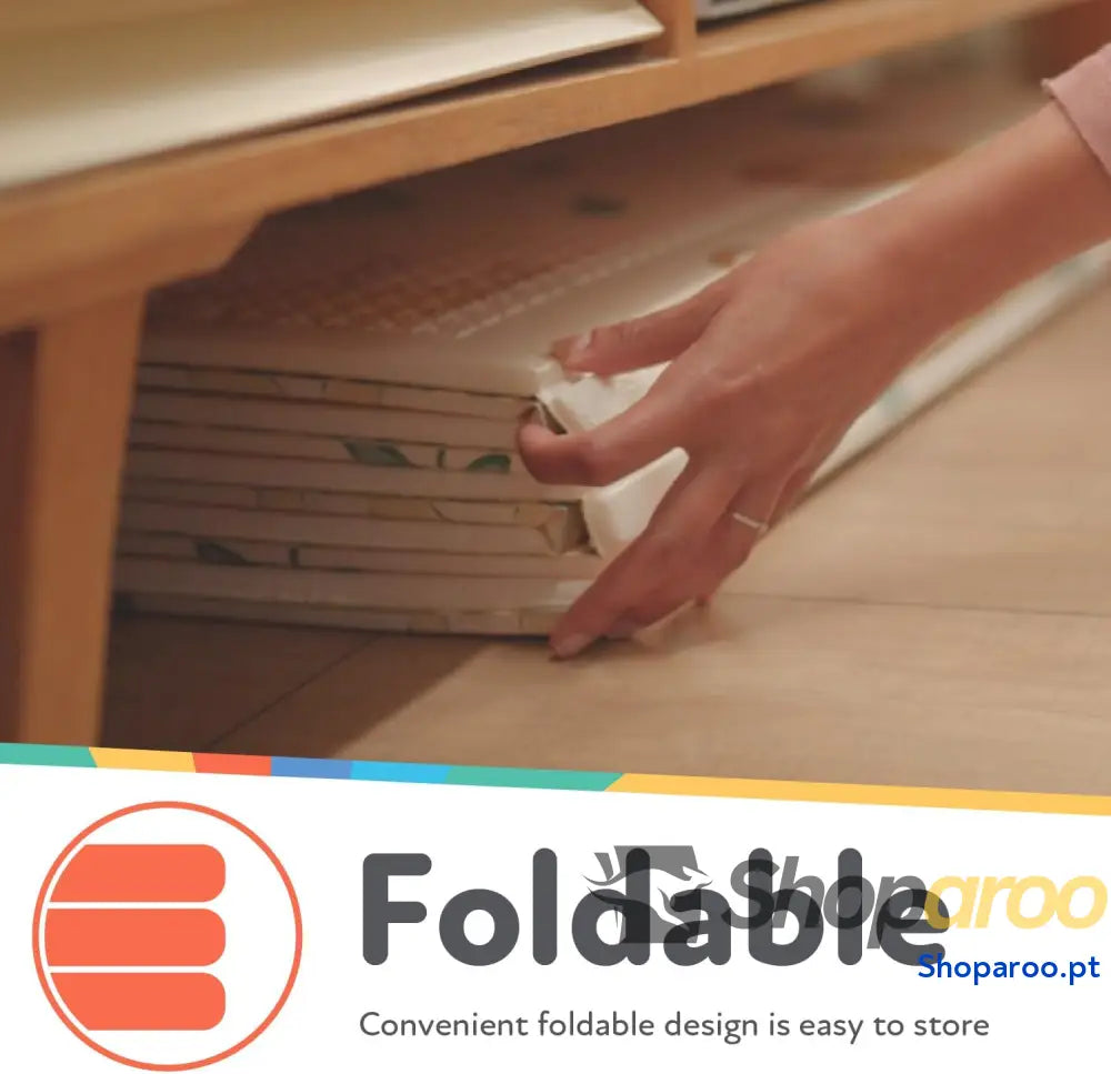 Tapete de bebé acolchoado dobrável reversível safari tapete leve para brincar no chão infantil grande com design