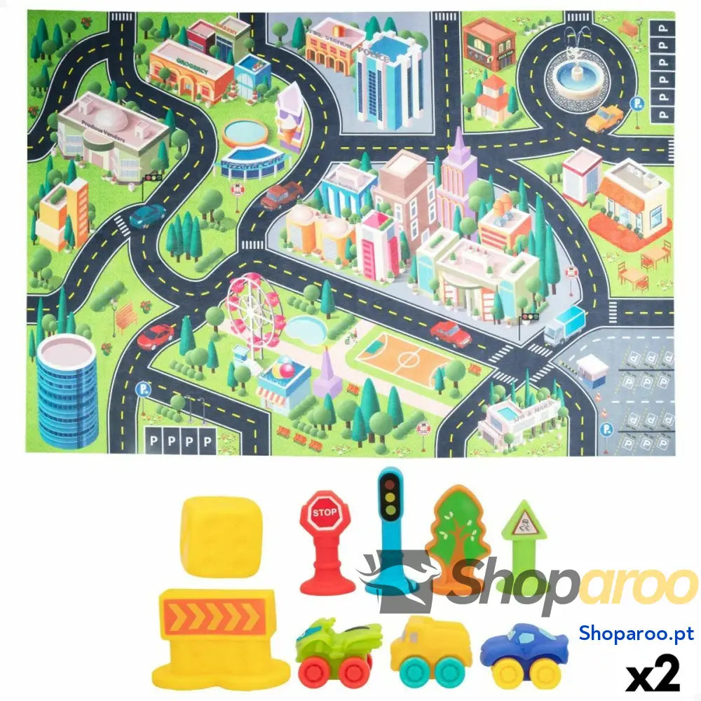 Tapete de jogos Colorbaby Cidade Plástico (2 Unidades)