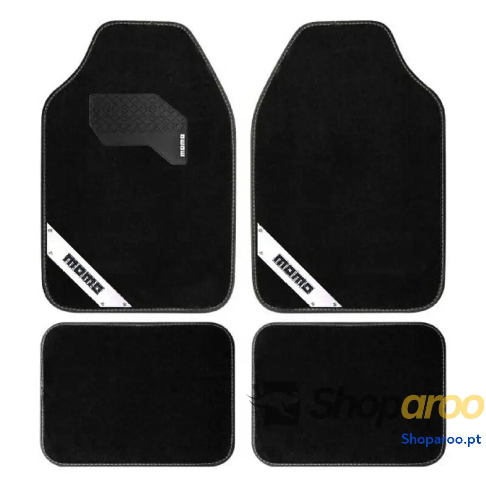 Tapete para o Carro MOMO MOMLCM012BW Branco Preto Universal