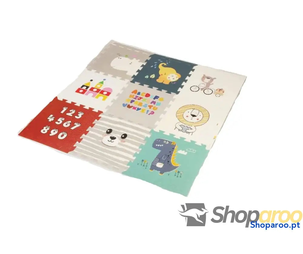 Tapete puzzle bebé 36 peças 195 x cm Espuma XPE ecológica não tóxica modelo de letras/números.