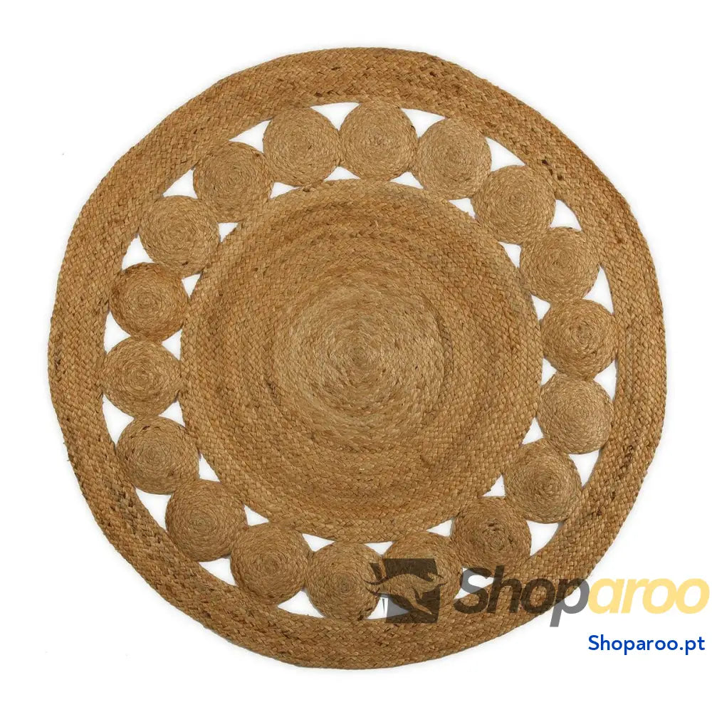 Tapete Versa Ø 120 cm Círculos Rotim Juta
