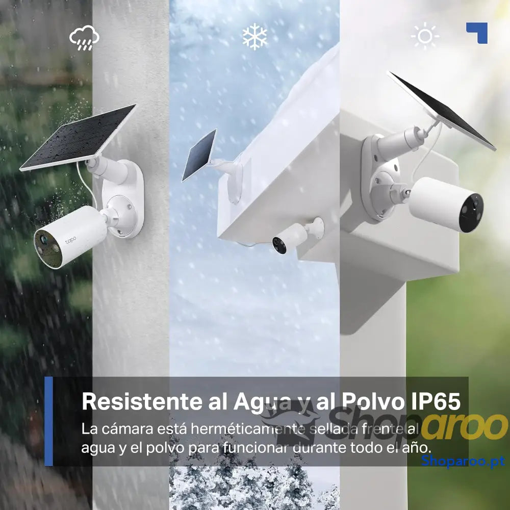 Tapo C410 Kit Câmara de vigilância solar com bateria exterior deteção pessoas por IA 2K 3 MP visão noturna colorida