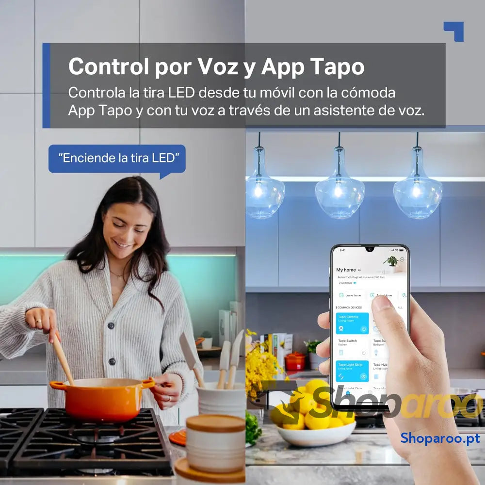 Tira LED Wi Fi de 5 m 12 V 16 milhões cores com 2100 mcd adequada para a família sincronização música compatível Google
