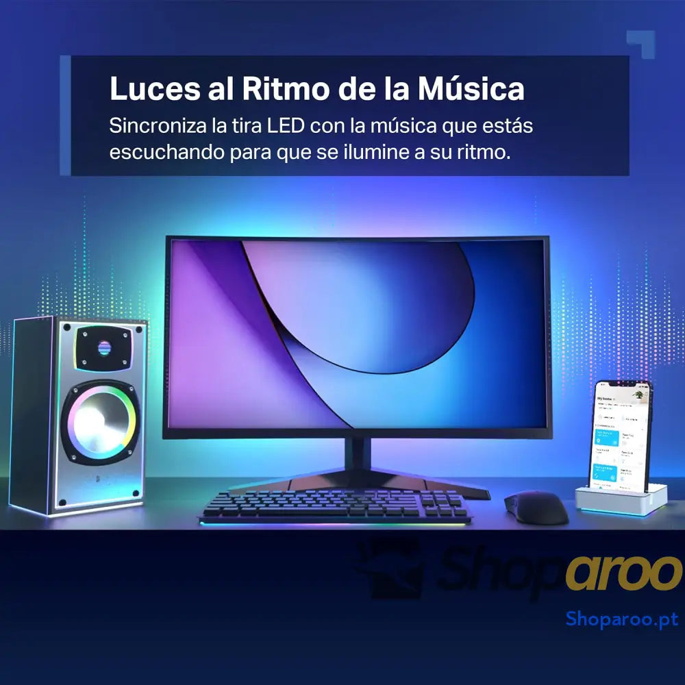 Tira LED Wi Fi de 5 m 12 V 16 milhões cores com 2100 mcd adequada para a família sincronização música compatível Google