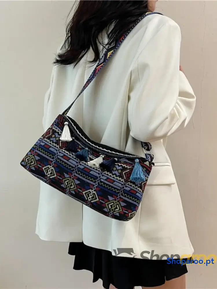 Tassel Adjustable Strap Shoulder Bag