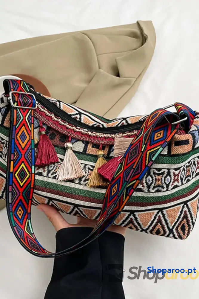Tassel Adjustable Strap Shoulder Bag