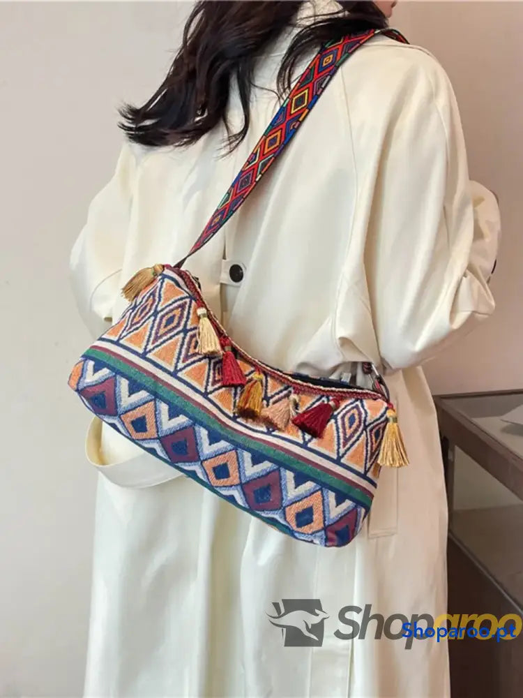 Tassel Adjustable Strap Shoulder Bag