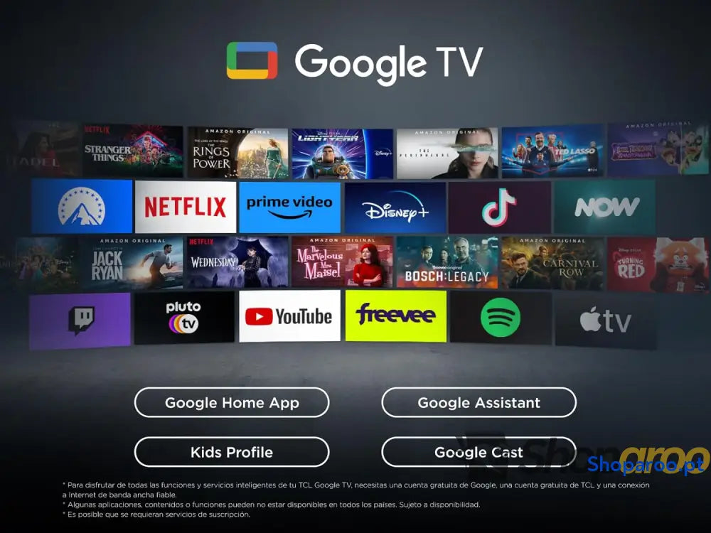 TCL 55T69C QLED 55’’ TV LED direto HDR 4K Smart com Google (Dolby Vision e Atmos Game Master Motion Clarity compatível