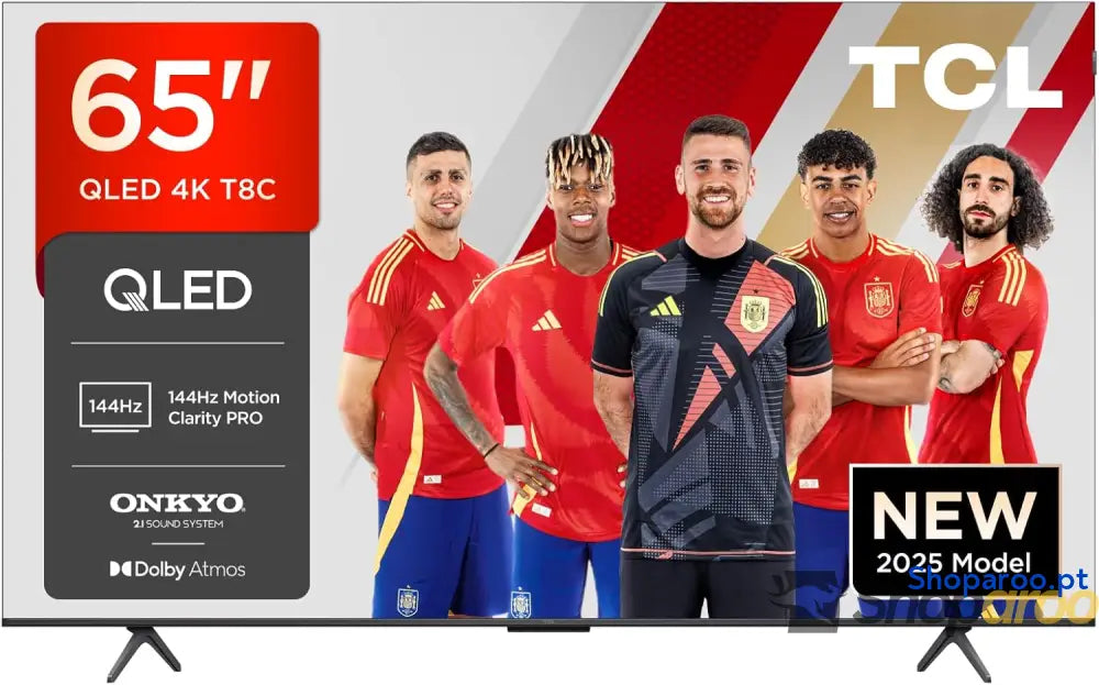 TCL 65T8C 65” QLED 4K 144 Hz HDR UHD TV Smart com Google (Dolby Vision e Atmos Motion Clarity Pro FreeSync som Onkyo