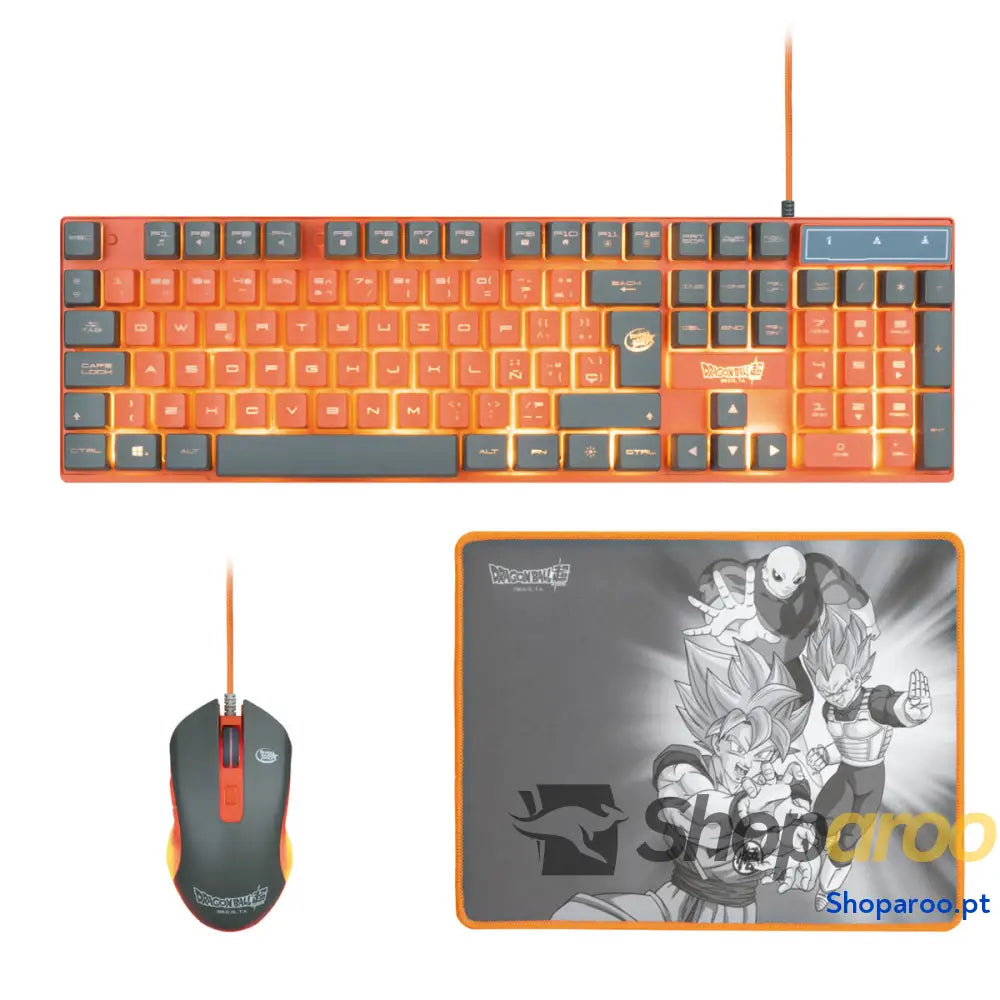 Teclado e Rato FR-TEC Dragon Ball Qwerty espanhol Laranja