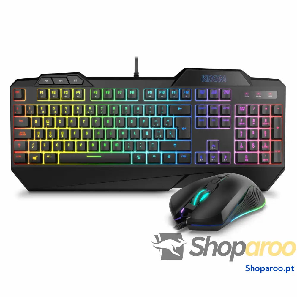Teclado e Rato para Vídeojogos Krom NXKROMKRSHRSP Preto