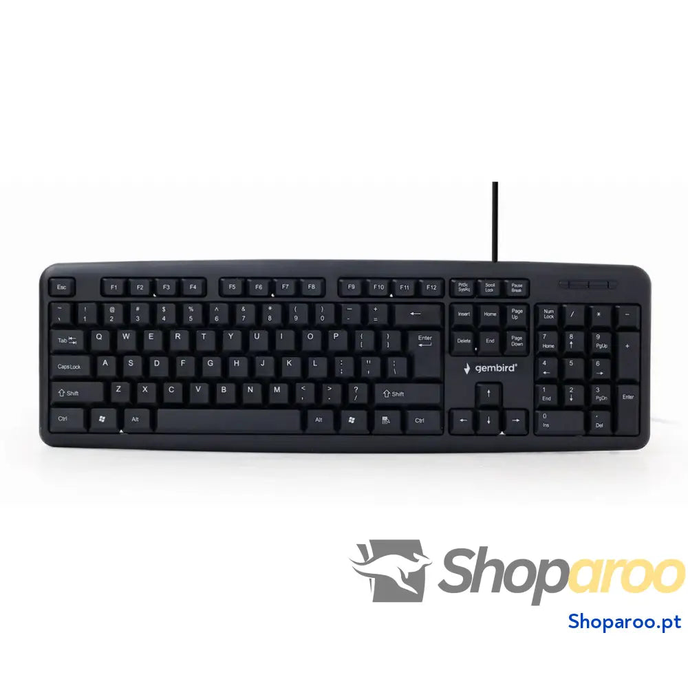 Teclado GEMBIRD KB-U-103-RU Preto Monocromática Inglês Russo QWERTY